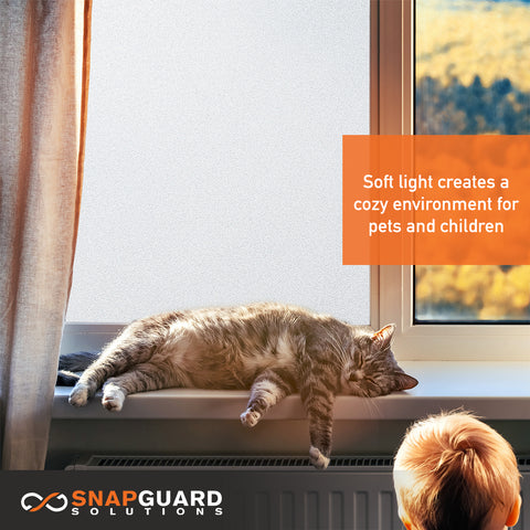 Snapguard Solutions Privacy Frosted Glass Window Film (Static Cling, Non-Adhesive)
