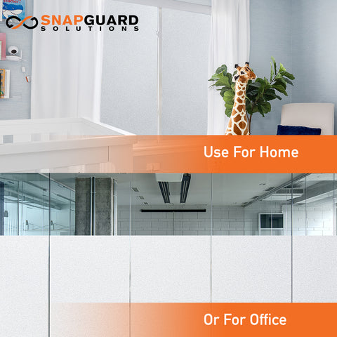 Snapguard Solutions Privacy Frosted Glass Window Film (Static Cling, Non-Adhesive)