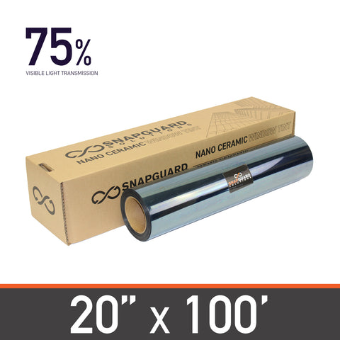 Nano Ceramic Window Tint Film For Heat - 20in x 100ft (75%) + Lifetime Warranty