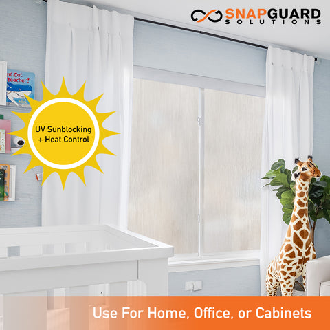 Snapguard Solutions Privacy Frosted - Silver Mist Glass Window Film (Static Cling, Non-Adhesive)