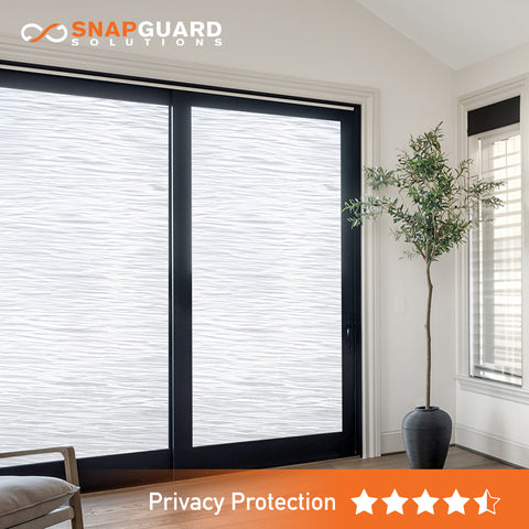 Snapguard Solutions Privacy Frosted - Silver Wave Glass Window Film (Static Cling, Non-Adhesive)