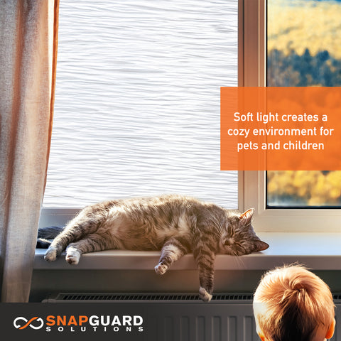 Snapguard Solutions Privacy Frosted - Silver Wave Glass Window Film (Static Cling, Non-Adhesive)
