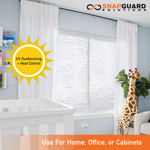 Snapguard Solutions Privacy Frosted - Silver Wave Glass Window Film (Static Cling, Non-Adhesive)