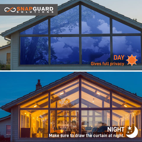 Snapguard Solutions One-Way Window Film - Blue Privacy Tint + Lifetime Warranty