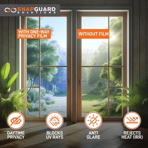 Snapguard Solutions One-Way Window Film - Blue Privacy Tint + Lifetime Warranty