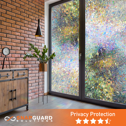 Snapguard Solutions Privacy Stained Glass - Rainbow Window Film (Static Cling, Non-Adhesive)