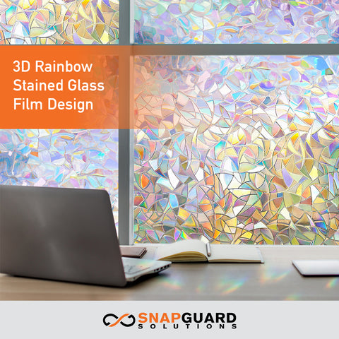 Snapguard Solutions Privacy Stained Glass - Rainbow Window Film (Static Cling, Non-Adhesive)