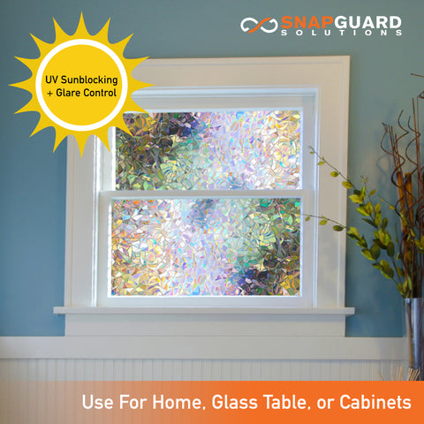 Snapguard Solutions Privacy Stained Glass - Rainbow Window Film (Static Cling, Non-Adhesive)